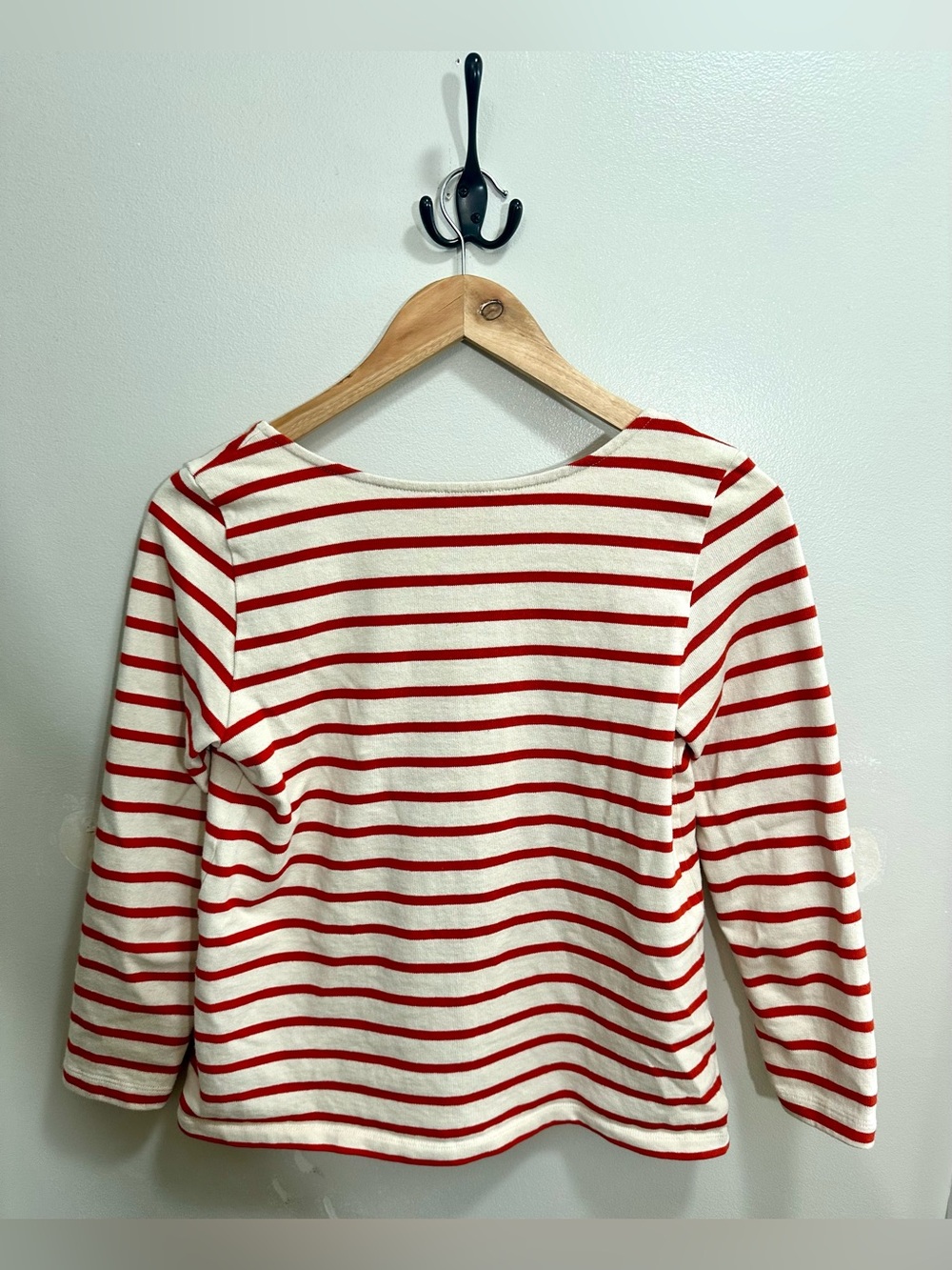 Sezane Red and Cream Striped Square-Neck Cardigan Linea Marinière Size S - Picture 8 of 11